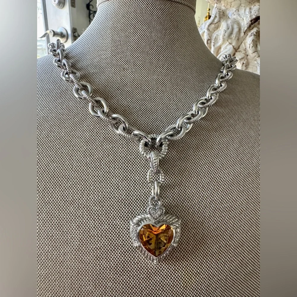 Judith Ripka Classic 100g 925 Silver Chunky Heavy Link Necklace 18” - Picture 9 of 12